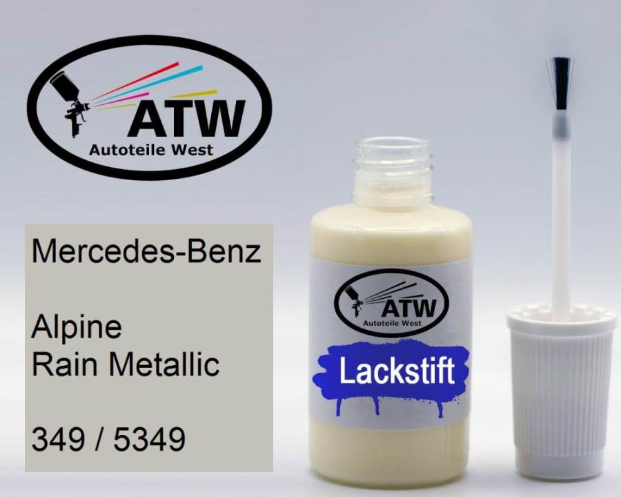 Mercedes-Benz, Alpine Rain Metallic, 349 / 5349: 20ml Lackstift, von ATW Autoteile West.